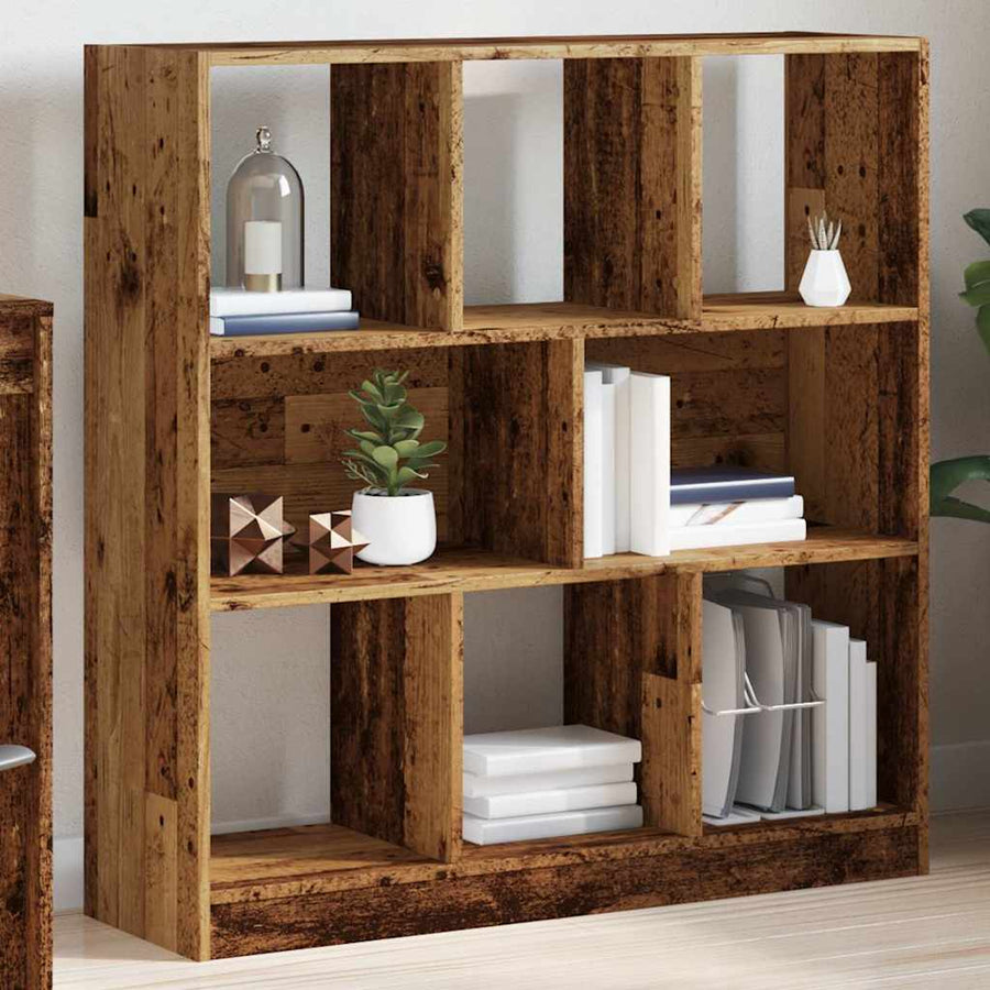 Boekenkast 97,5x29,5x100 cm bewerkt hout oud houtkleurig