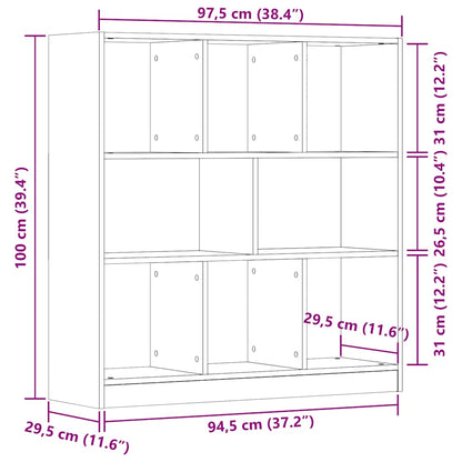 Boekenkast 97,5x29,5x100 cm bewerkt hout oud houtkleurig