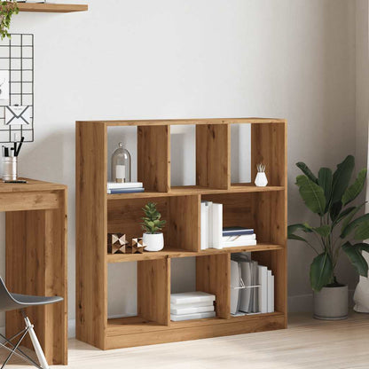 Boekenkast 97,5x29,5x100 cm bewerkt hout artisanaal eikenkleur