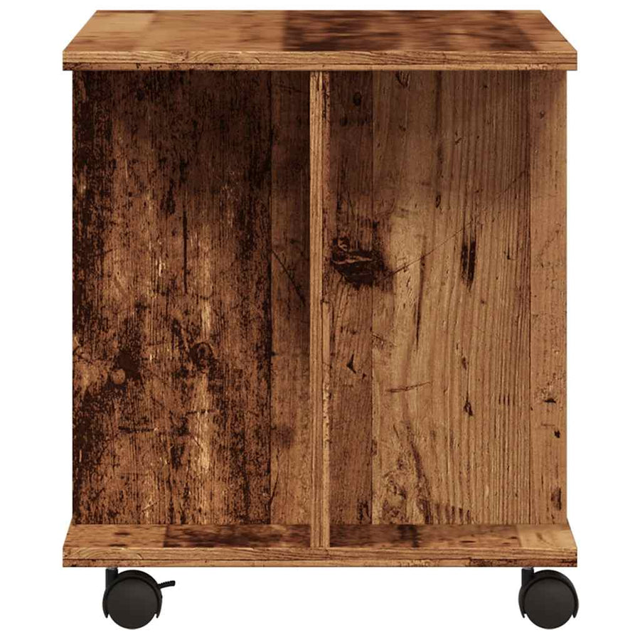 Tv-meubel met wieltjes 80x40x45 cm bewerkt hout oud houtkleurig