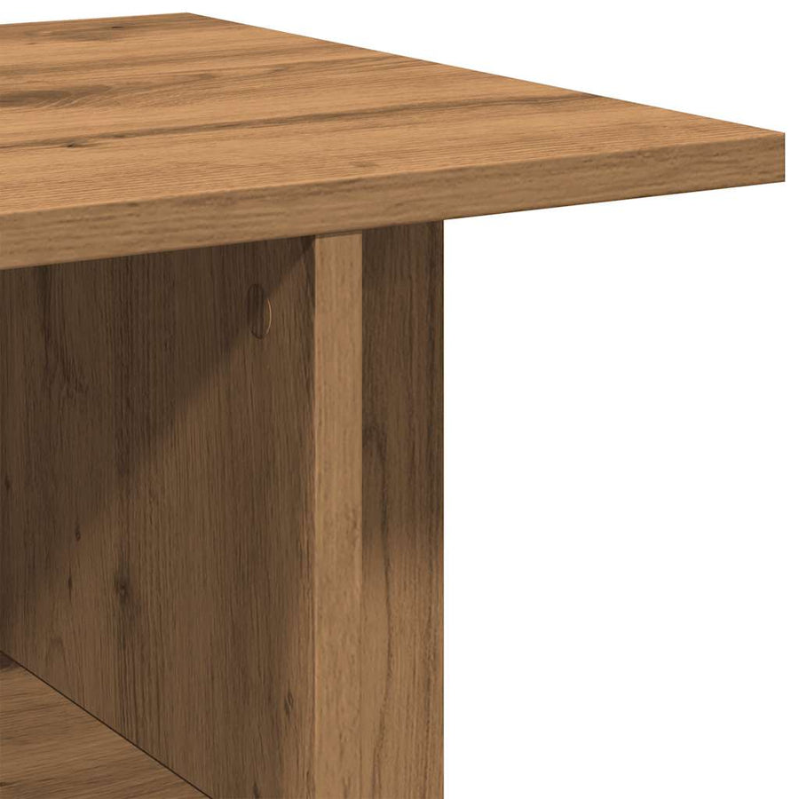 Tv-meubel met wieltjes 80x40x45cm bewerkt hout artisanaal eiken