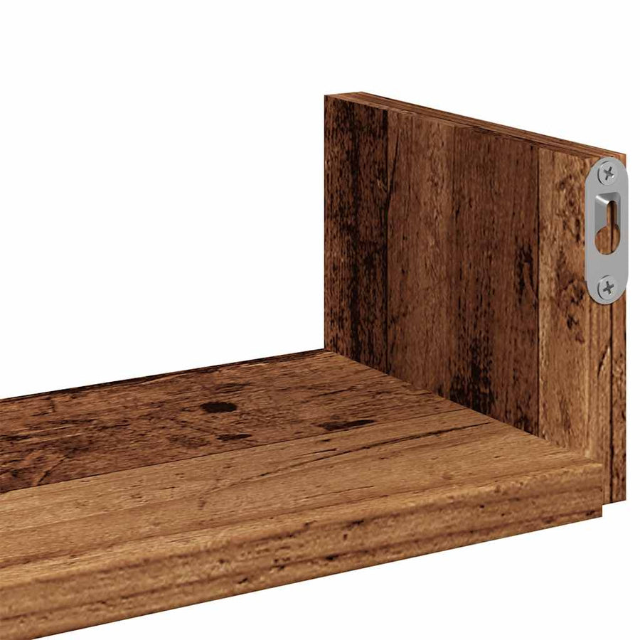 Wandschappen 3 st bewerkt hout oud houtkleurig