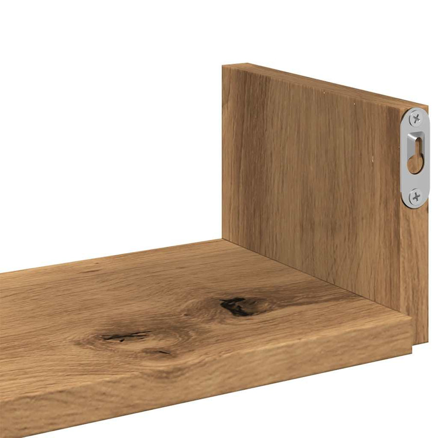 Wandschappen 3 st bewerkt hout artisanaal eiken