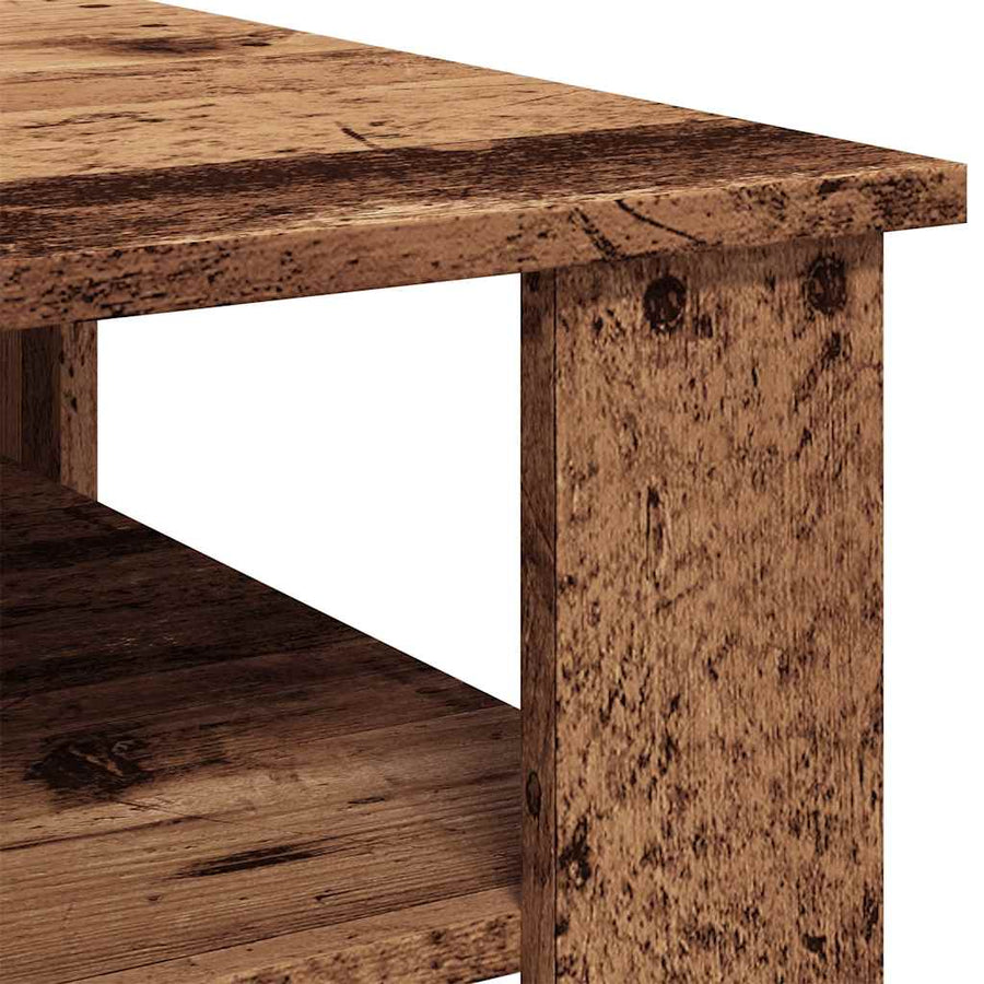 Salontafel 60x60x42 cm bewerkt hout oud houtkleurig