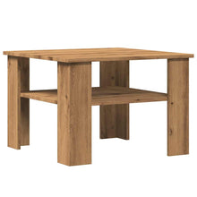 Salontafel 60x60x42 cm bewerkt hout artisanaal eikenkleur