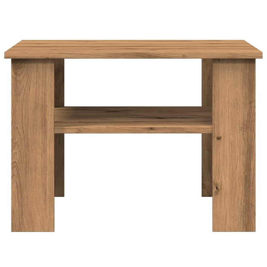Salontafel 60x60x42 cm bewerkt hout artisanaal eikenkleur