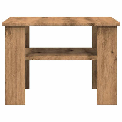 Salontafel 60x60x42 cm bewerkt hout artisanaal eikenkleur