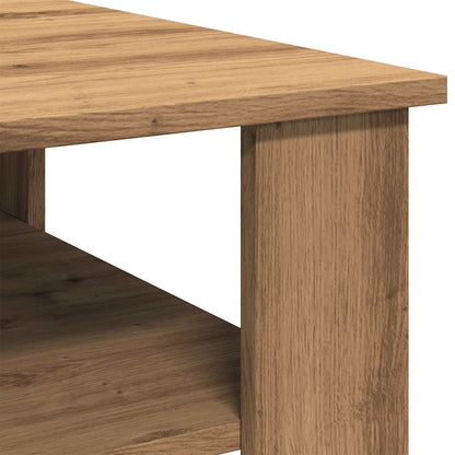 Salontafel 60x60x42 cm bewerkt hout artisanaal eikenkleur