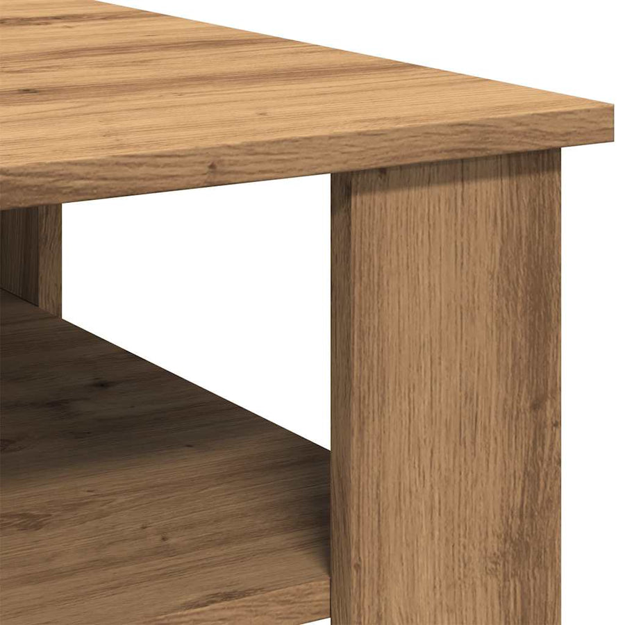 Salontafel 60x60x42 cm bewerkt hout artisanaal eikenkleur