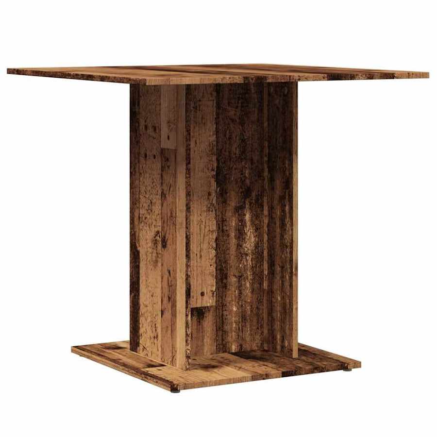 Eettafel 80x80x75 cm bewerkt hout oud houtkleurig