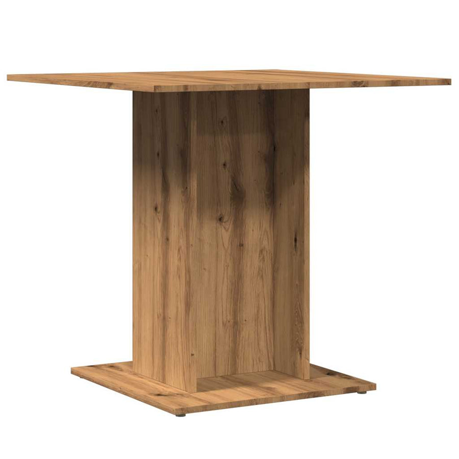 Eettafel 80x80x75 cm bewerkt hout artisanaal eikenkleurig