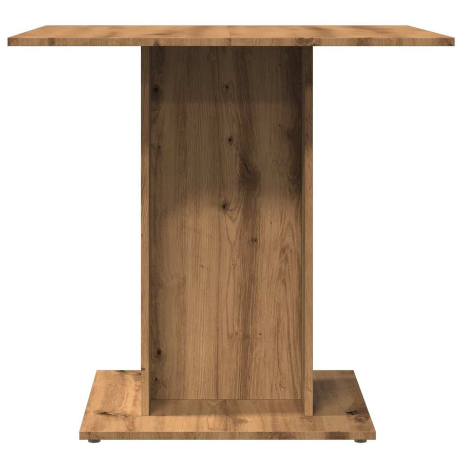 Eettafel 80x80x75 cm bewerkt hout artisanaal eikenkleurig