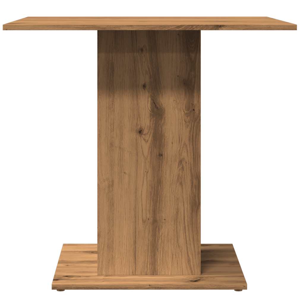 Eettafel 80x80x75 cm bewerkt hout artisanaal eikenkleurig