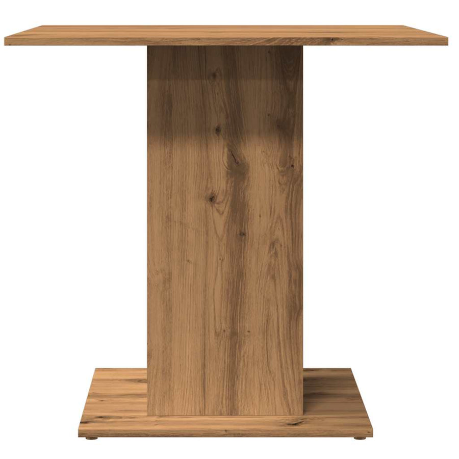 Eettafel 80x80x75 cm bewerkt hout artisanaal eikenkleurig