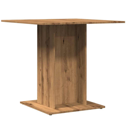 Eettafel 80x80x75 cm bewerkt hout artisanaal eikenkleurig