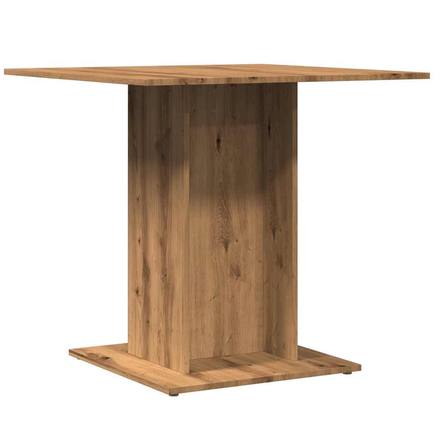 Eettafel 80x80x75 cm bewerkt hout artisanaal eikenkleurig
