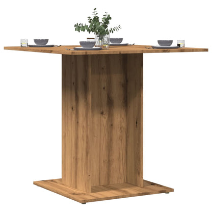 Eettafel 80x80x75 cm bewerkt hout artisanaal eikenkleurig
