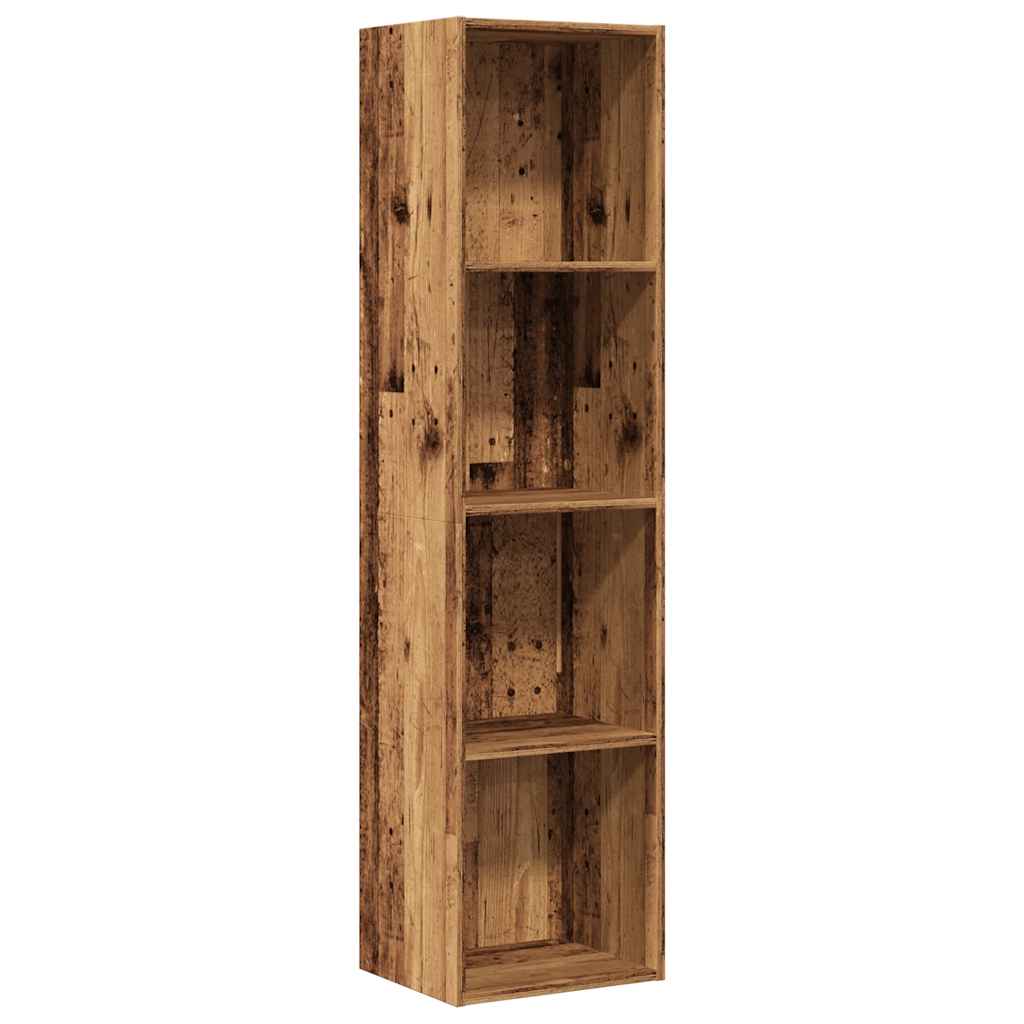 Boekenkast/tv-meubel 36x30x143cm bewerkt hout oud houtkleurig