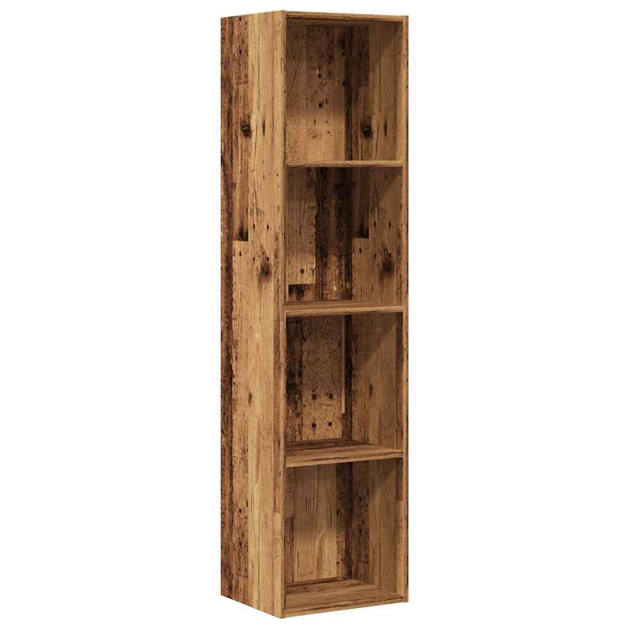 Boekenkast/tv-meubel 36x30x143cm bewerkt hout oud houtkleurig