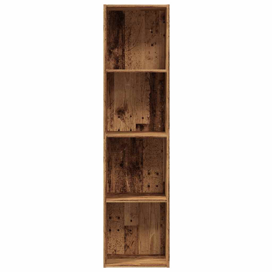 Boekenkast/tv-meubel 36x30x143cm bewerkt hout oud houtkleurig