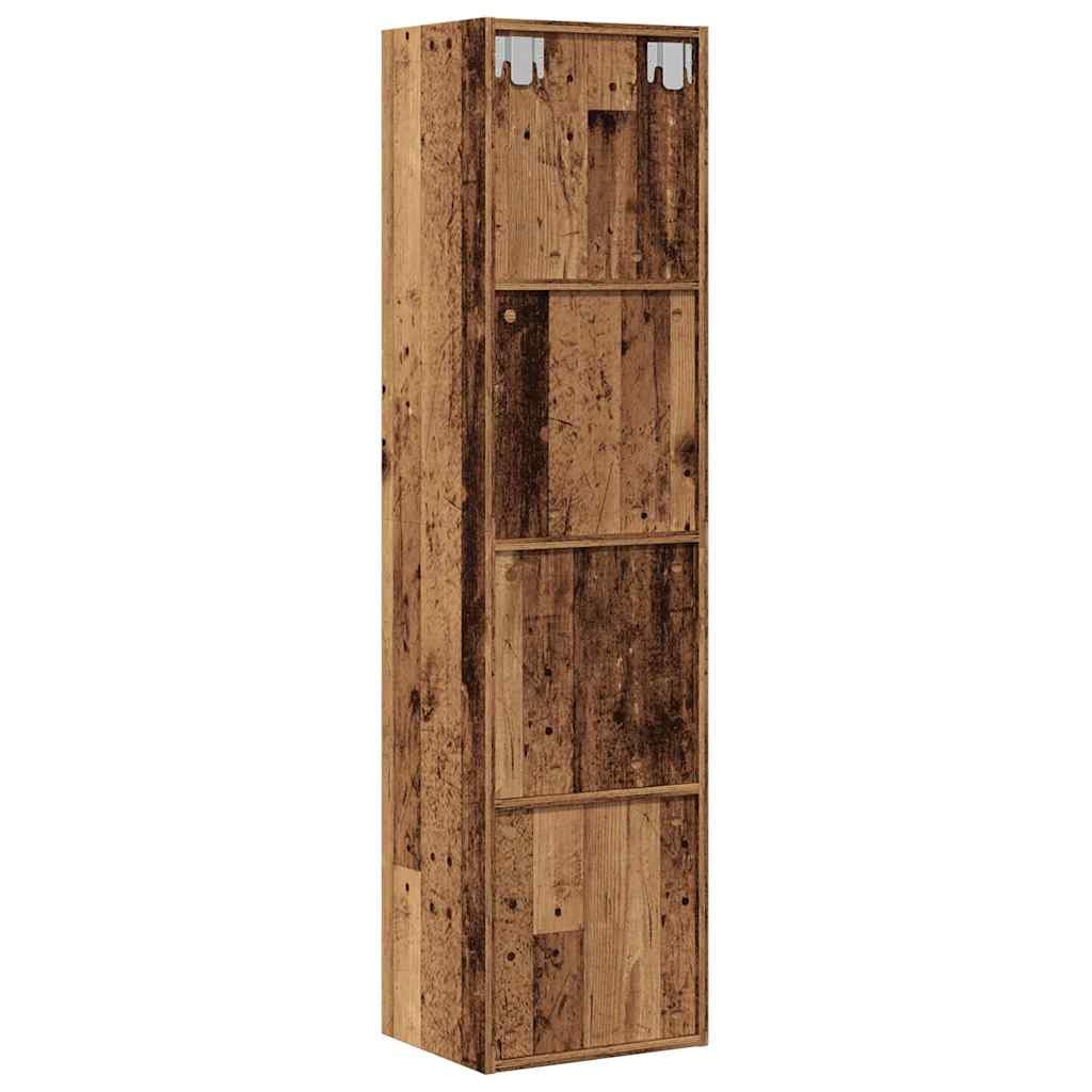 Boekenkast/tv-meubel 36x30x143cm bewerkt hout oud houtkleurig