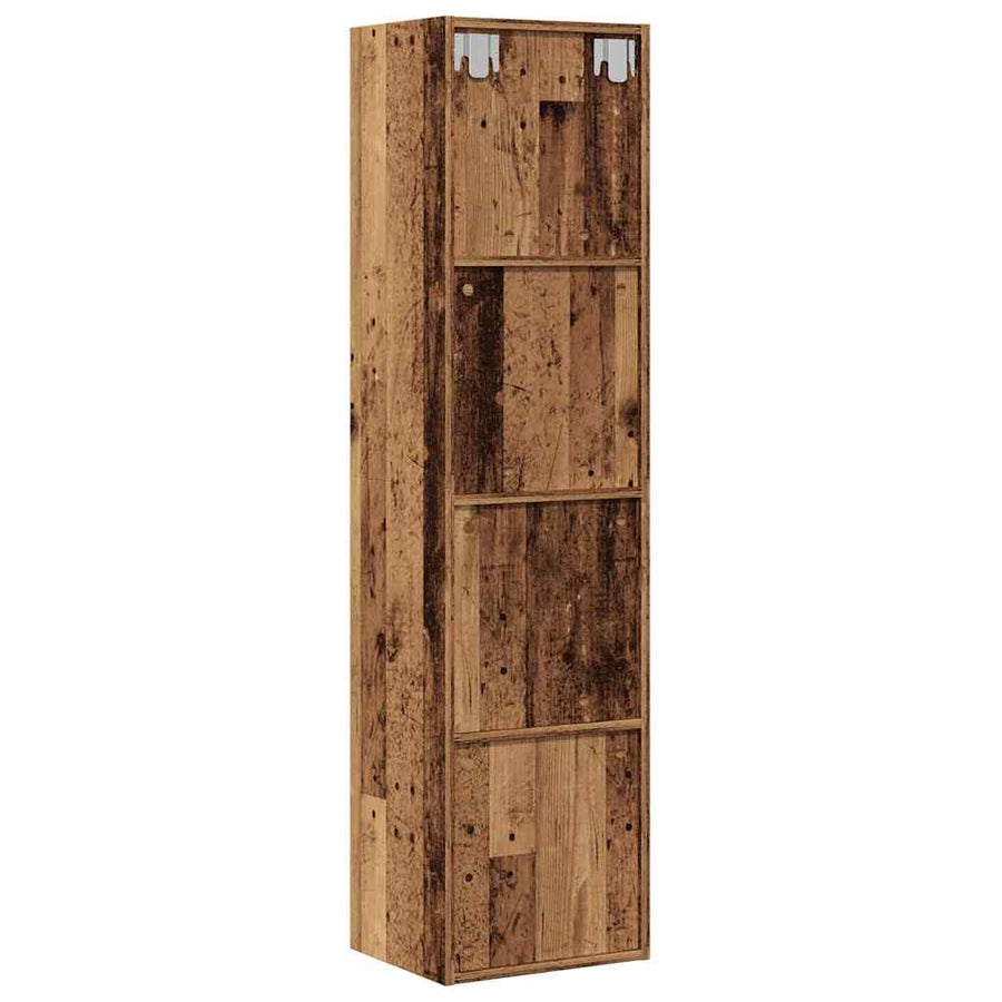 Boekenkast/tv-meubel 36x30x143cm bewerkt hout oud houtkleurig