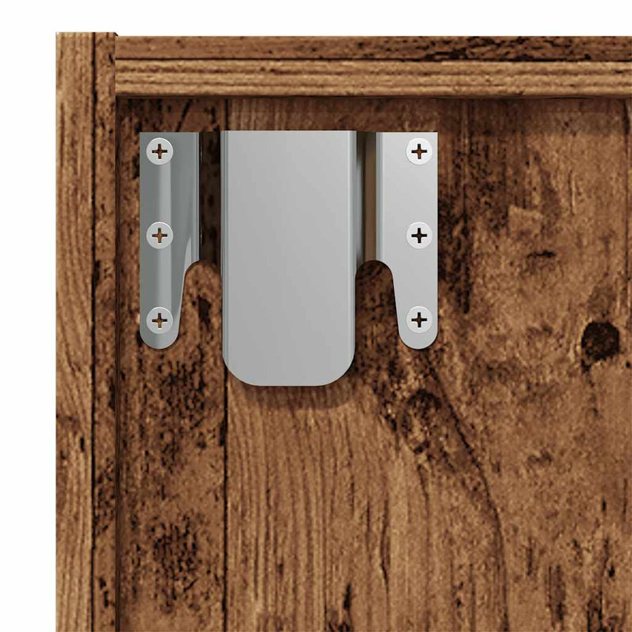 Boekenkast/tv-meubel 36x30x143cm bewerkt hout oud houtkleurig