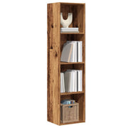 Boekenkast/tv-meubel 36x30x143cm bewerkt hout oud houtkleurig