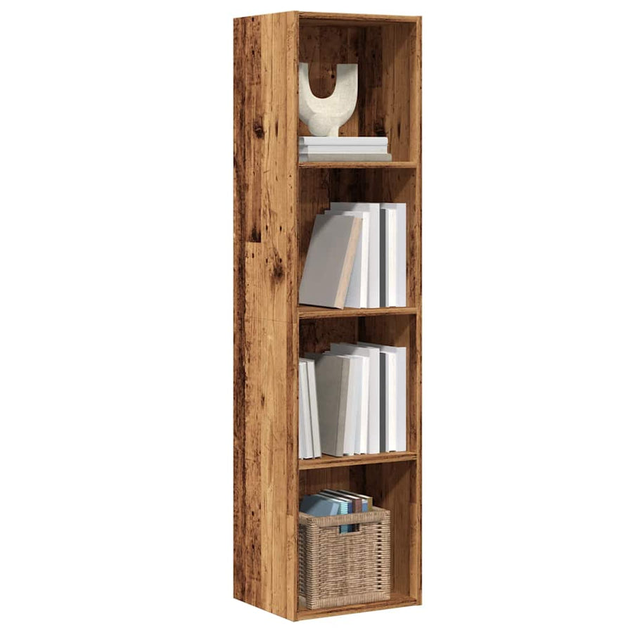 Boekenkast/tv-meubel 36x30x143cm bewerkt hout oud houtkleurig