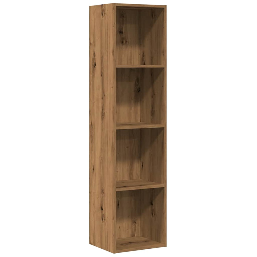 Boekenkast/tv-meubel 36x30x143cm bewerkt hout artisanaal eiken