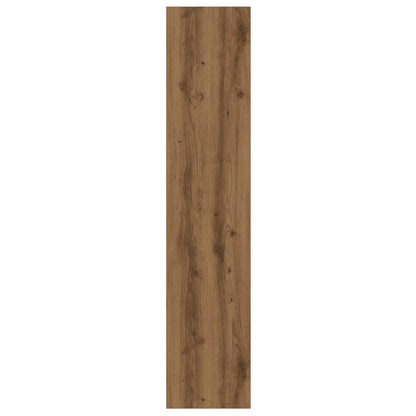 Boekenkast/tv-meubel 36x30x143cm bewerkt hout artisanaal eiken