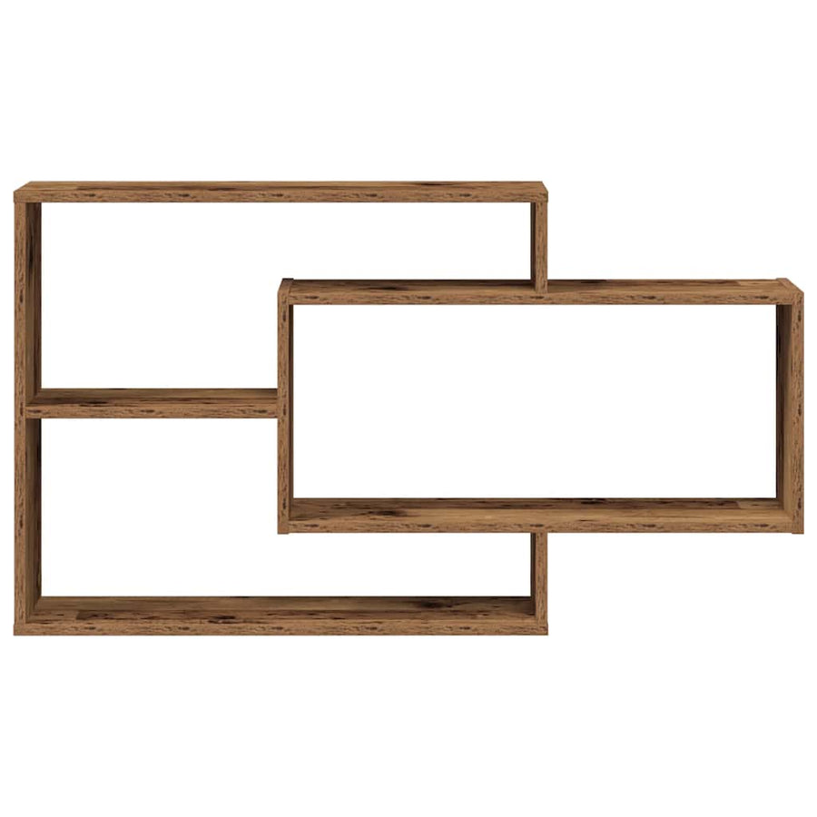 Wandschap 104x20x58,5 cm bewerkt hout oud houtkleurig
