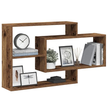 Wandschap 104x20x58,5 cm bewerkt hout oud houtkleurig