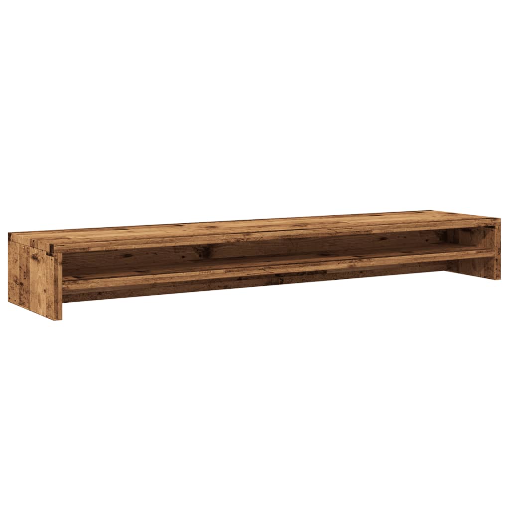 Monitorstandaard 100x24x13 cm bewerkt hout oud houtkleurig