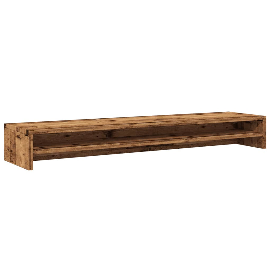 Monitorstandaard 100x24x13 cm bewerkt hout oud houtkleurig