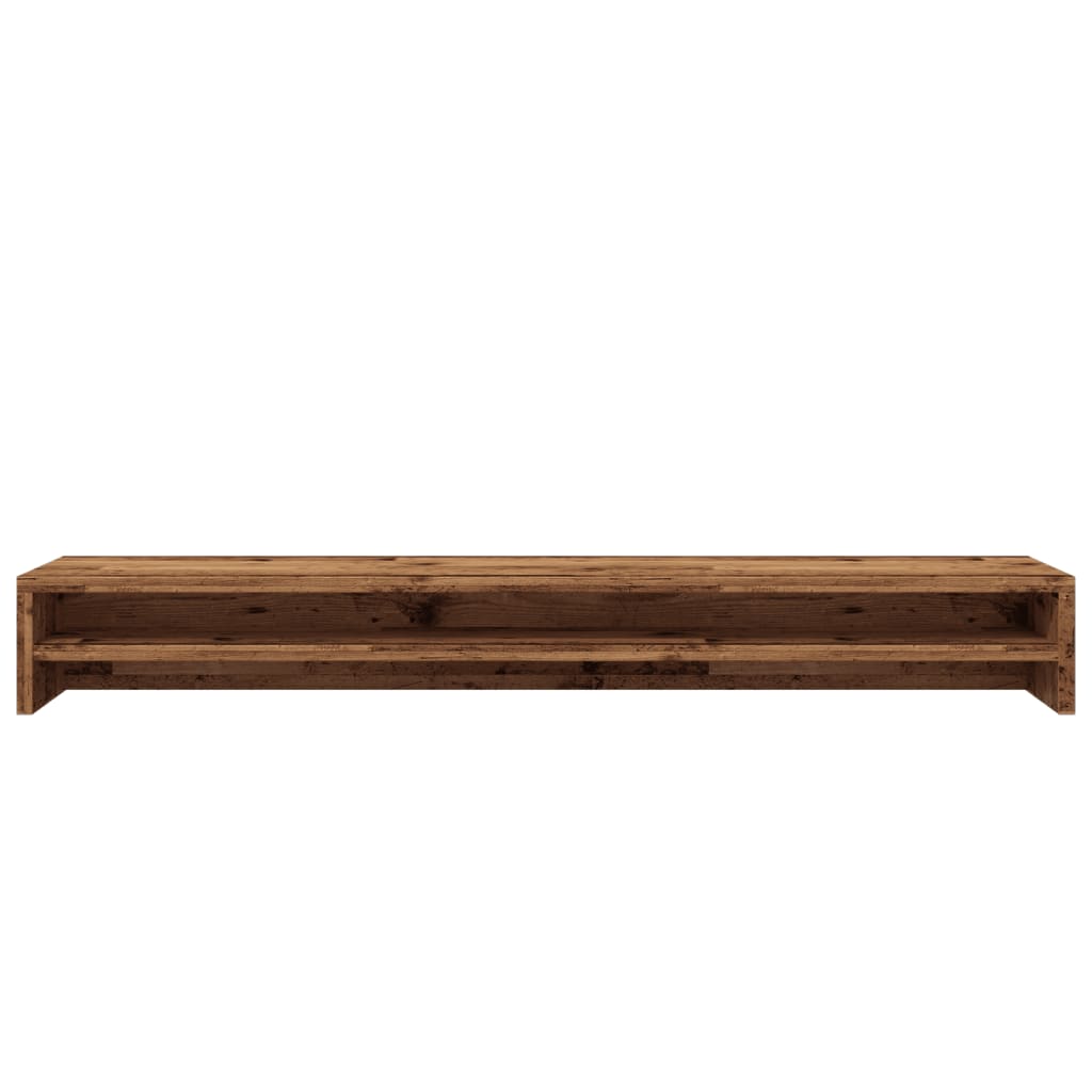 Monitorstandaard 100x24x13 cm bewerkt hout oud houtkleurig