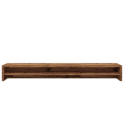 Monitorstandaard 100x24x13 cm bewerkt hout oud houtkleurig