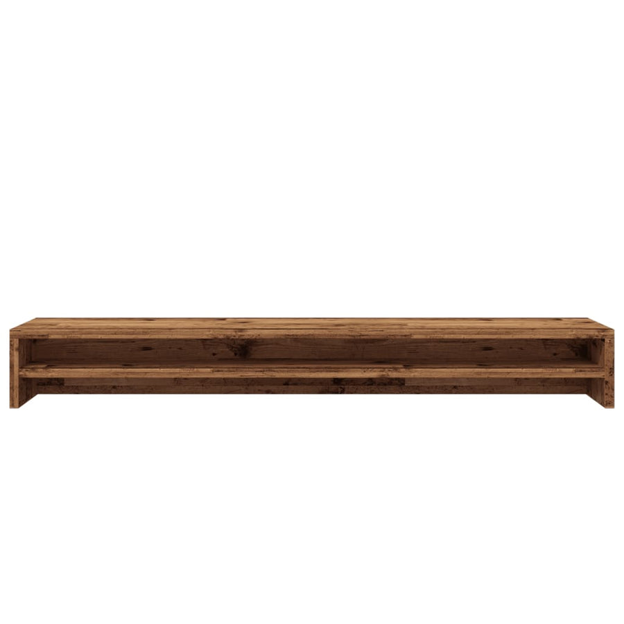 Monitorstandaard 100x24x13 cm bewerkt hout oud houtkleurig