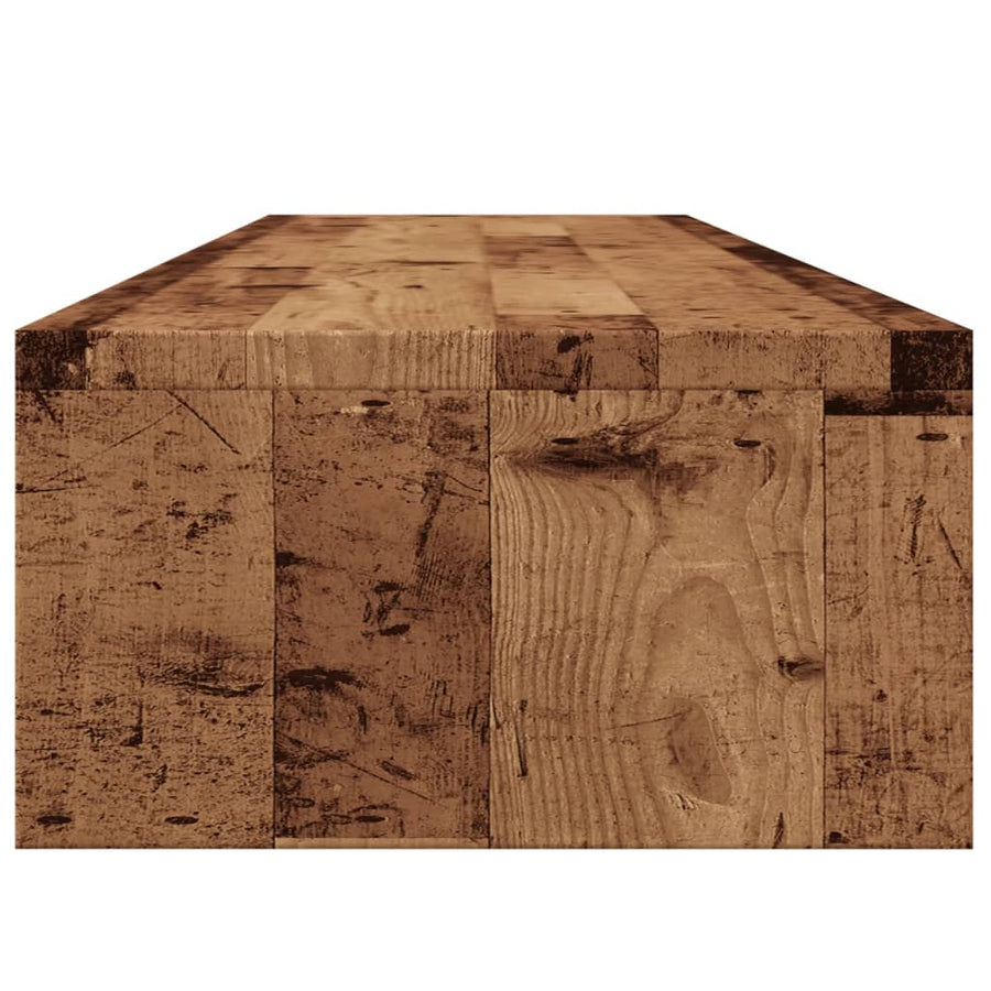 Monitorstandaard 100x24x13 cm bewerkt hout oud houtkleurig