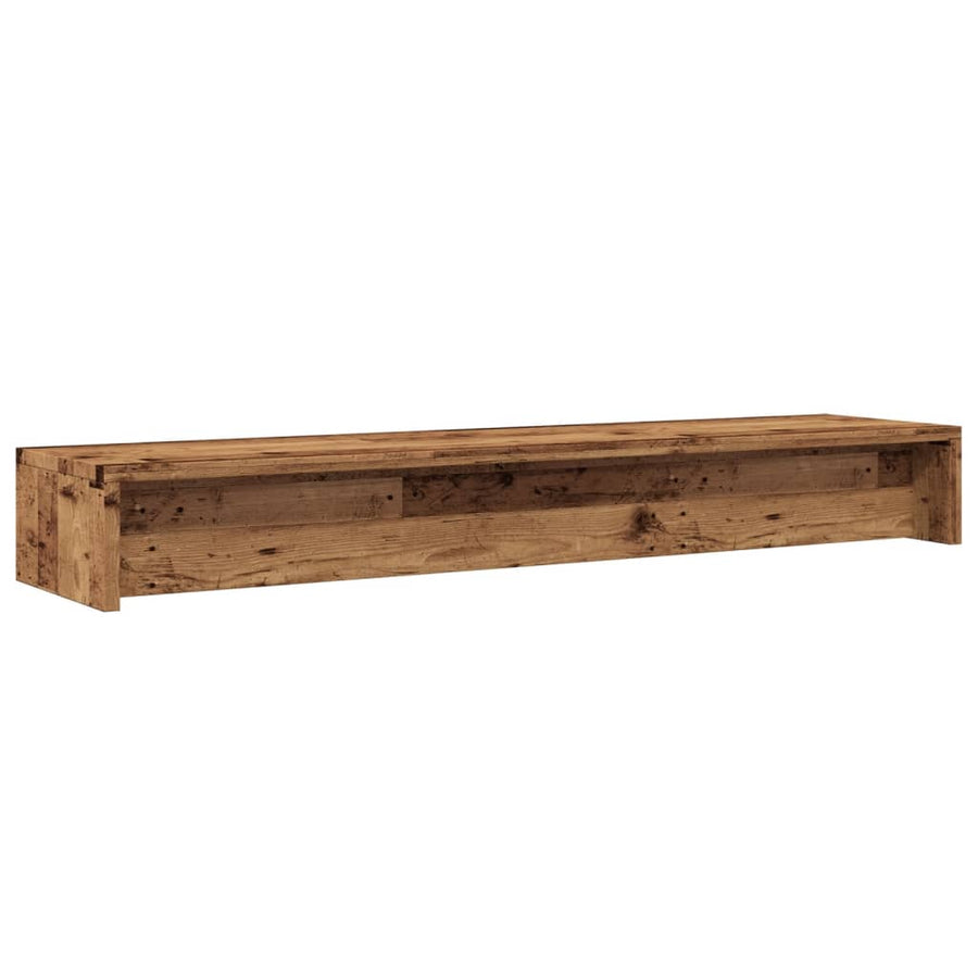 Monitorstandaard 100x24x13 cm bewerkt hout oud houtkleurig