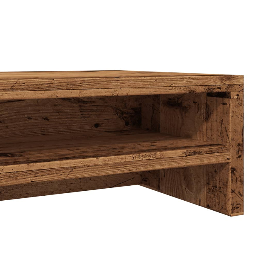 Monitorstandaard 100x24x13 cm bewerkt hout oud houtkleurig