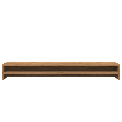 Monitorstandaard 100x24x13cm bewerkt hout artisanaal eikenkleur