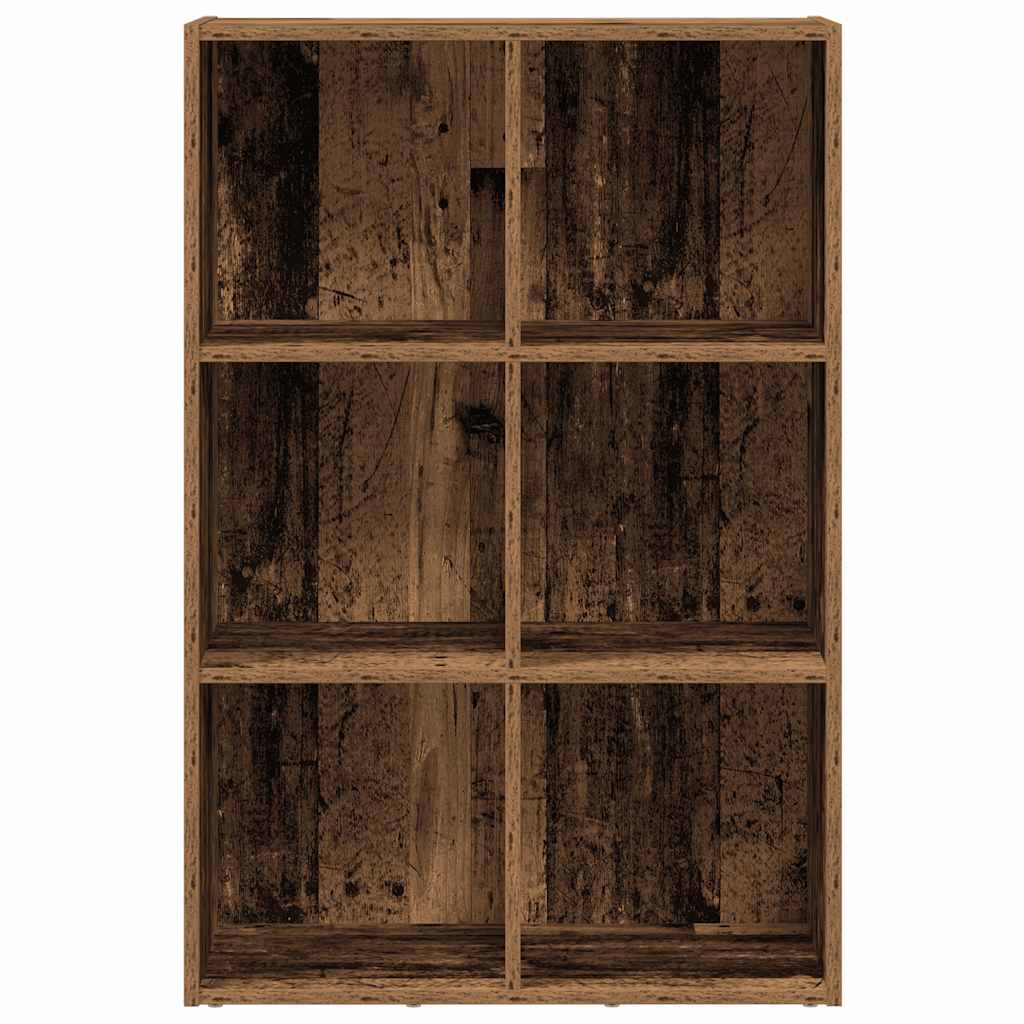 Boekenkast/dressoir 66x30x98 cm bewerkt hout oud houtkleurig