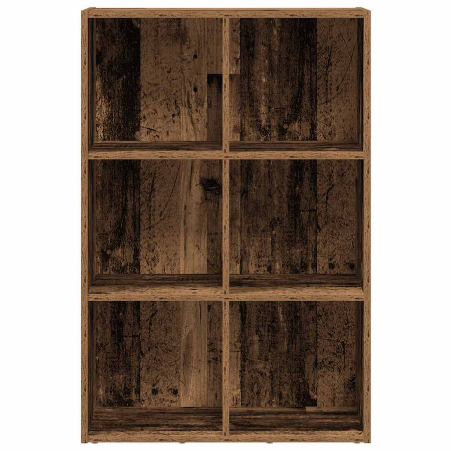 Boekenkast/dressoir 66x30x98 cm bewerkt hout oud houtkleurig