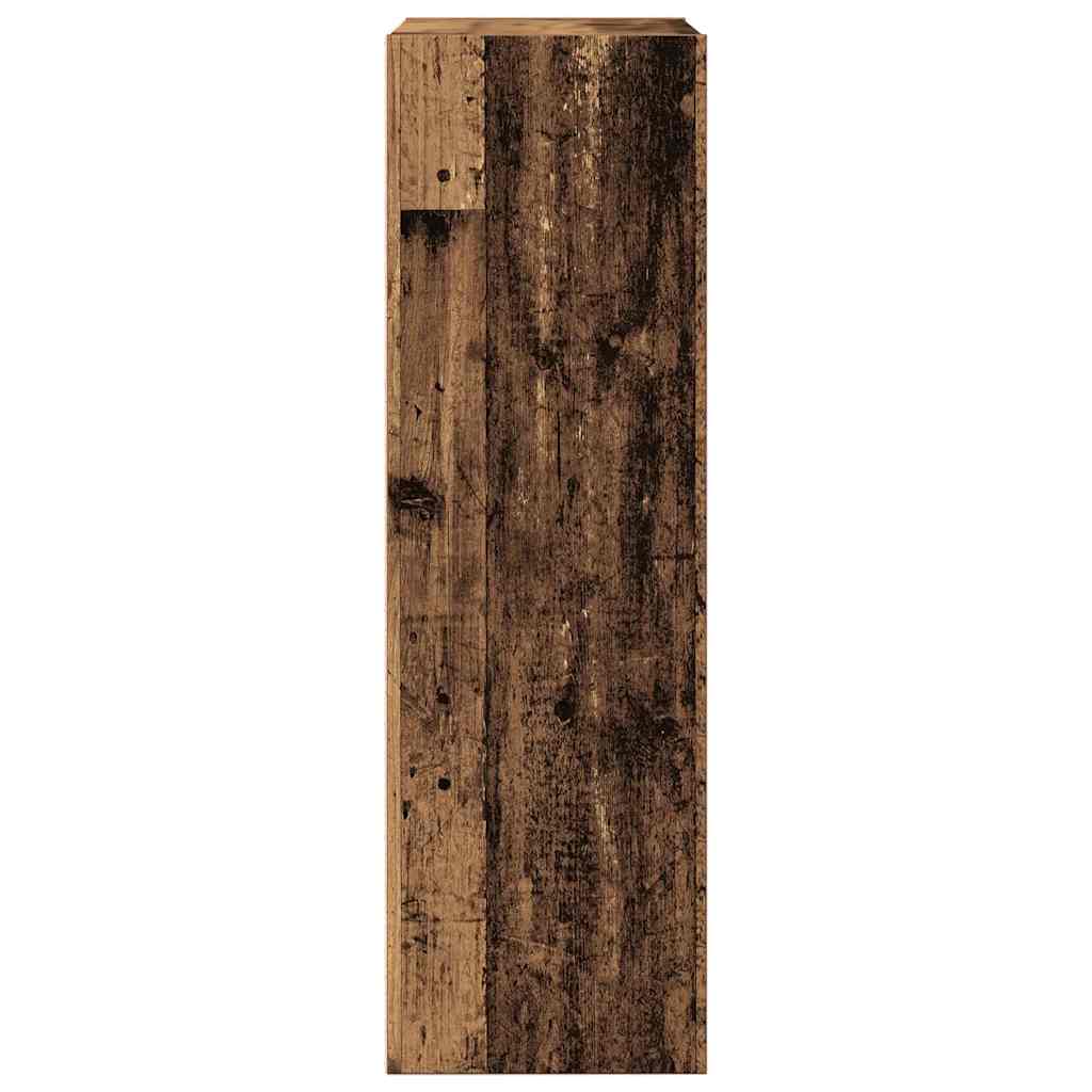 Boekenkast/dressoir 66x30x98 cm bewerkt hout oud houtkleurig