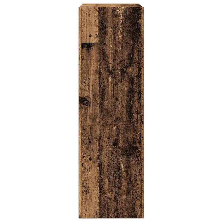 Boekenkast/dressoir 66x30x98 cm bewerkt hout oud houtkleurig