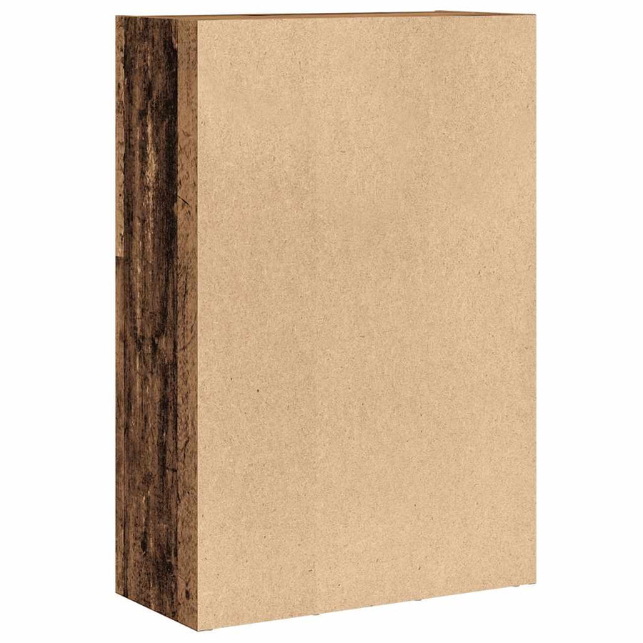 Boekenkast/dressoir 66x30x98 cm bewerkt hout oud houtkleurig