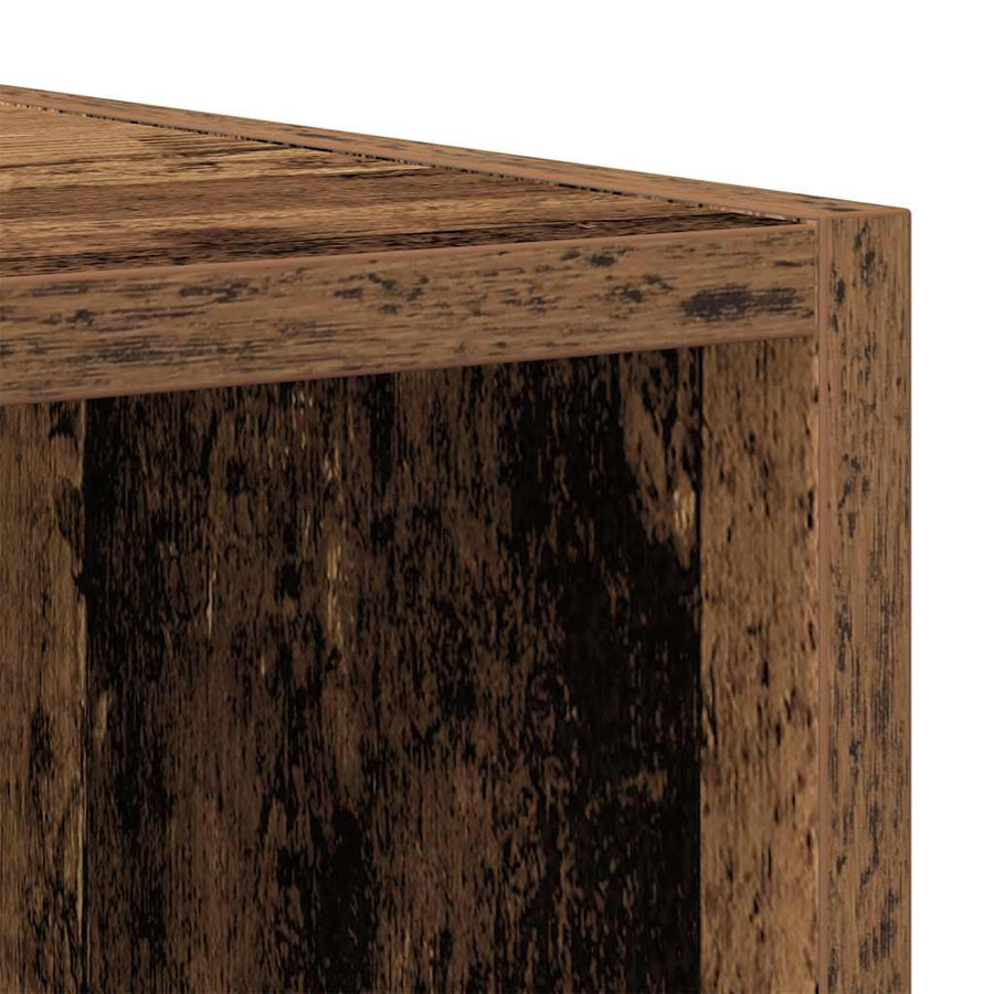 Boekenkast/dressoir 66x30x98 cm bewerkt hout oud houtkleurig