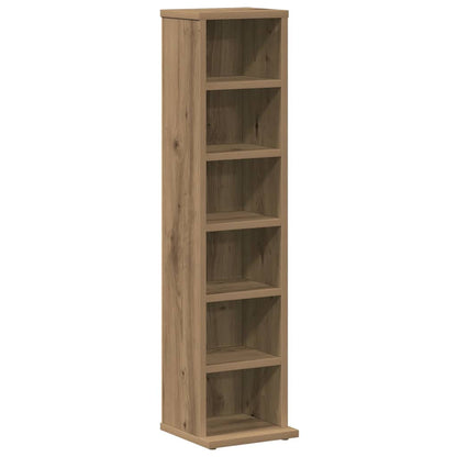 Cd-kast 21x20x88 cm bewerkt hout artisanaal eikenkleurig