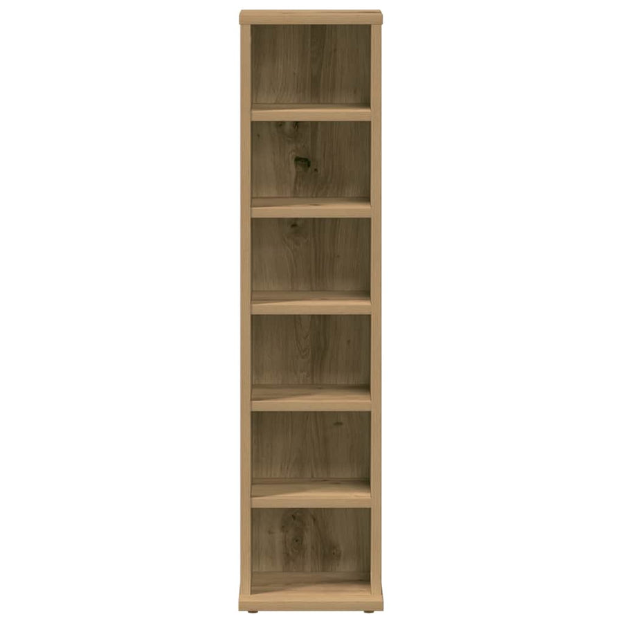 Cd-kast 21x20x88 cm bewerkt hout artisanaal eikenkleurig